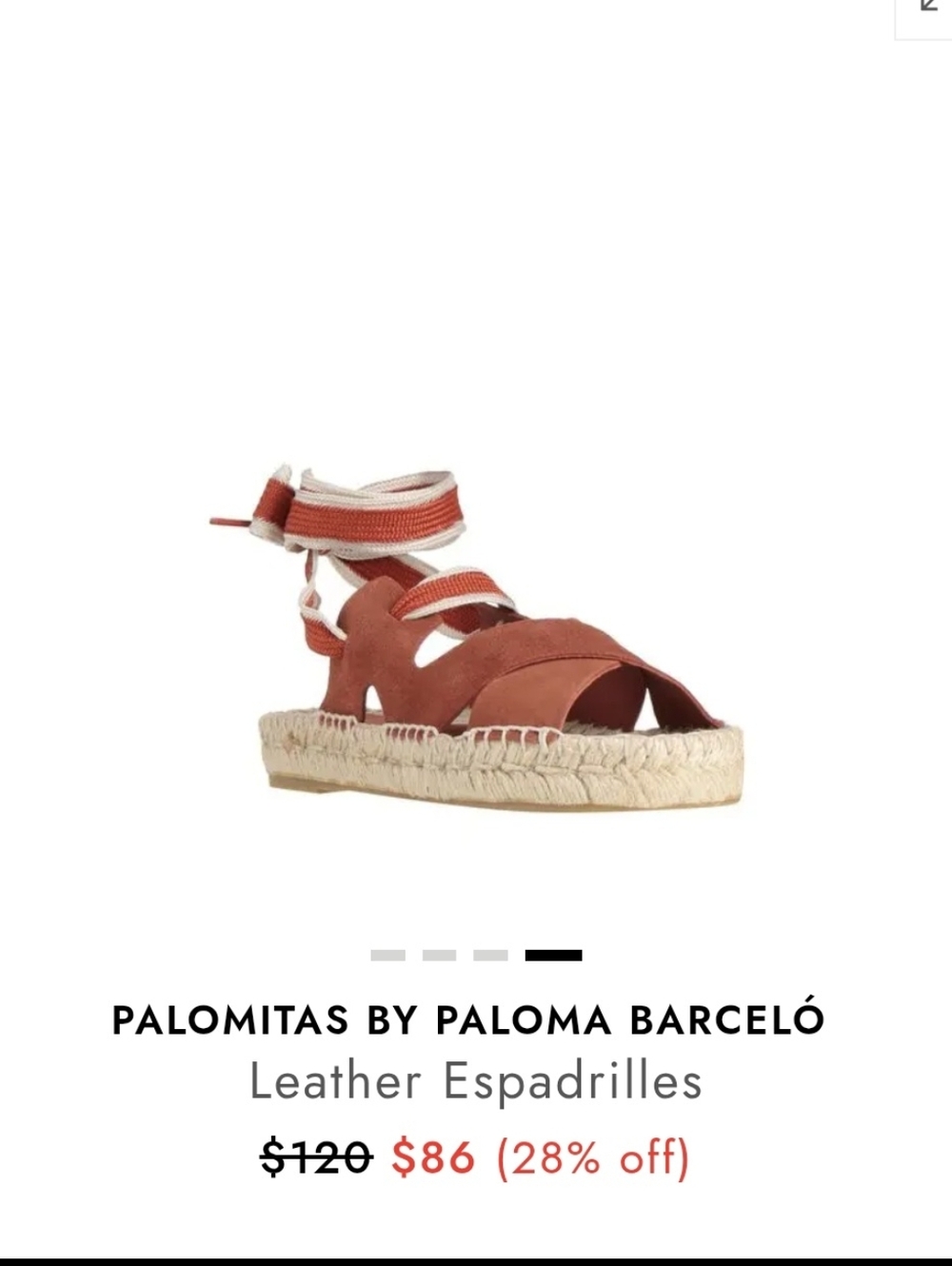 Palomita's Espadrille Ankle-Tie Sandals in Rust Red Size 10 New - Picture 2 of 11